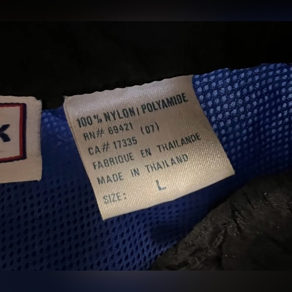 Vintage REEBOK 1/2 Zip Pullover Windbreaker Large Lightweight Black Blue 90s - Picture 7 of 10